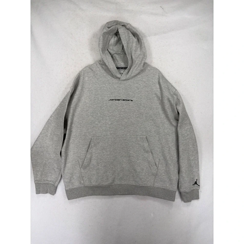 Jordan Sport Dri-FIT Hoodie Mens XXL Grey Heather Jumpman Pullover Sweatshirt